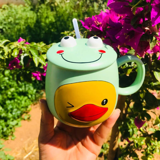 CHOPE - MUG CÉRAMIQUE AVEC COUVERCLE MIGNON ACCESSOIRE KAWAII STYLE ORIGINAL -400ML-