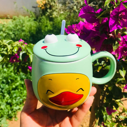 CHOPE - MUG CÉRAMIQUE AVEC COUVERCLE MIGNON ACCESSOIRE KAWAII STYLE ORIGINAL -400ML-