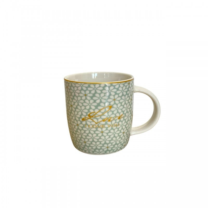 CHOPE - MUG CÉRAMIQUE DESIGN FLEURS DECORÈ EN DORÈ -350ML-