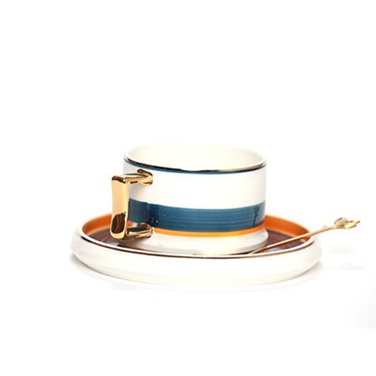 CHOPE - MUG CÉRAMIQUE ÉLÉGANT - CUILLÈRE MOTIF FEUILLES DES OLIVIERS -200ML-