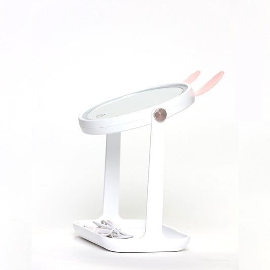 MIROIR COSMÉTIQUE EN PVC AVEC LUMIÈRE LED - ALIMENTATION CHARGE OU PILES -15CM-