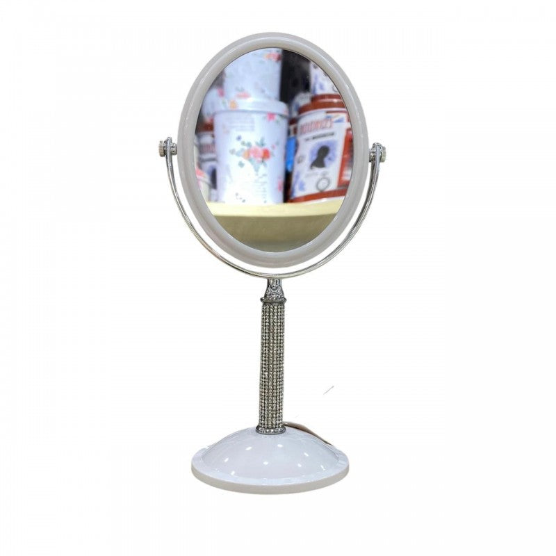 MIROIR OVALE DE TABLE DOUBLE FACE MIROIR DE BUREAU POUR LE MAQUILLAGE LÈPILLATION ET LE RASAGE