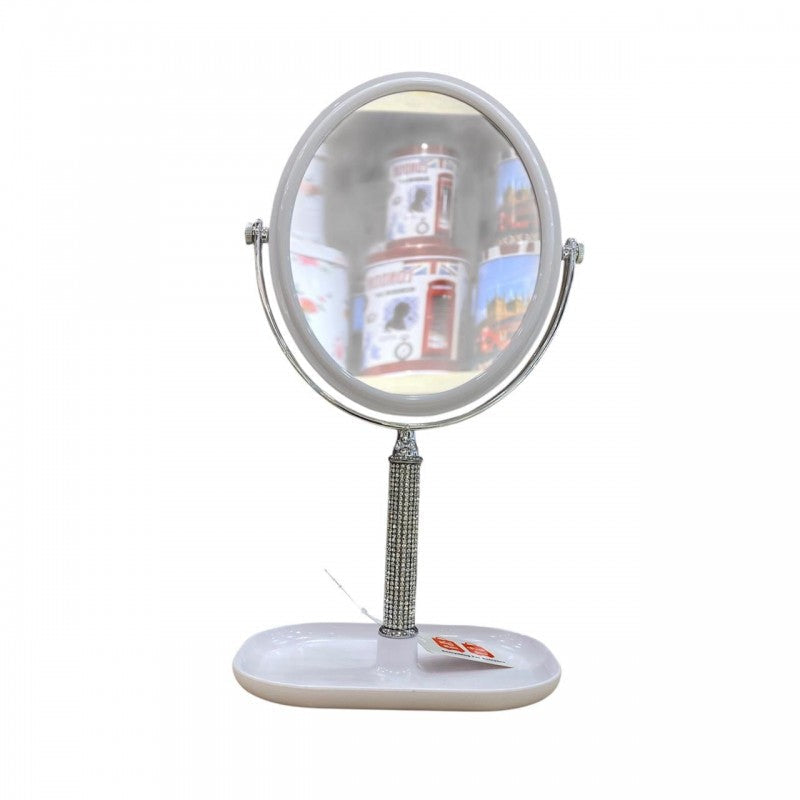 MIROIR OVALE DE TABLE DOUBLE FACE MIROIR DE BUREAU POUR LE MAQUILLAGE LÈPILLATION ET LE RASAGE