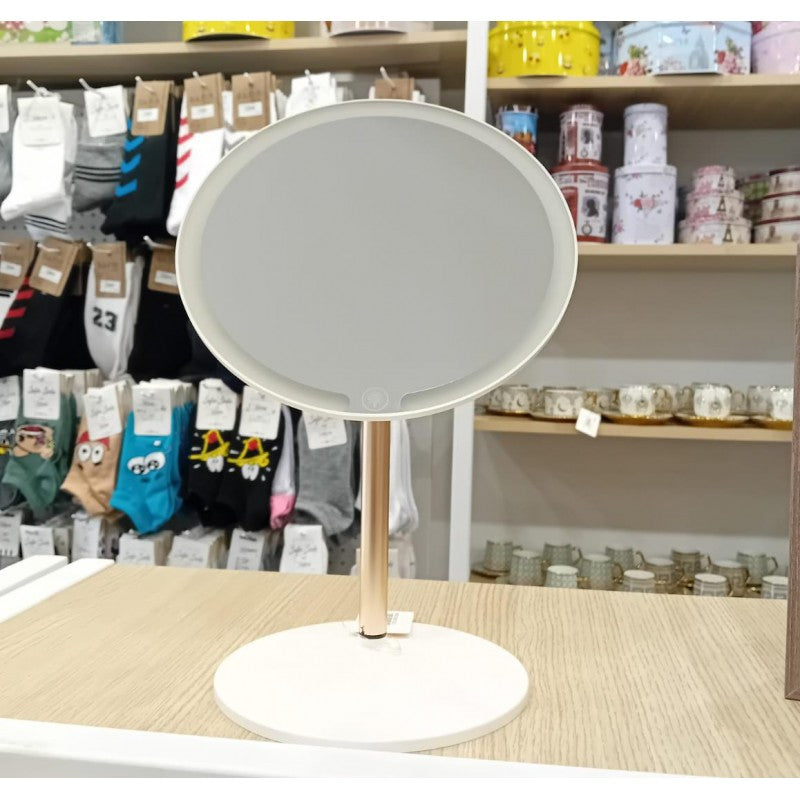 MIROIR ROND DE MAQUILLAGE LED SMART TOUCHE RÈGLABLE 3 COULEURS DE LUMIÈRE HD AVEC USB3 COULEURS