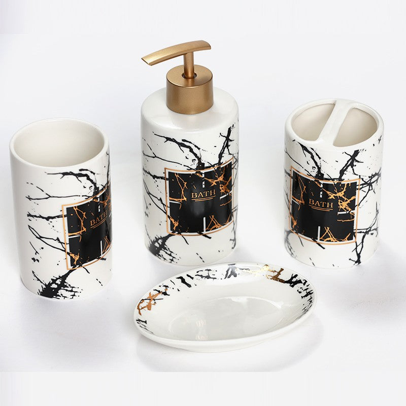 SÉRIE DES ACCESSOIRES SALLE DE BAIN EN CÉRAMIQUE - 4 PCS