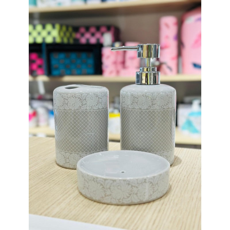 SET ACCESSOIRES DE SALLE DE BAIN 3 PIECES EN CERAMIQUE