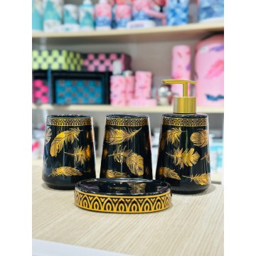 SET ACCESSOIRES DE SALLE DE BAIN 4 PIECES EN CERAMIQUE