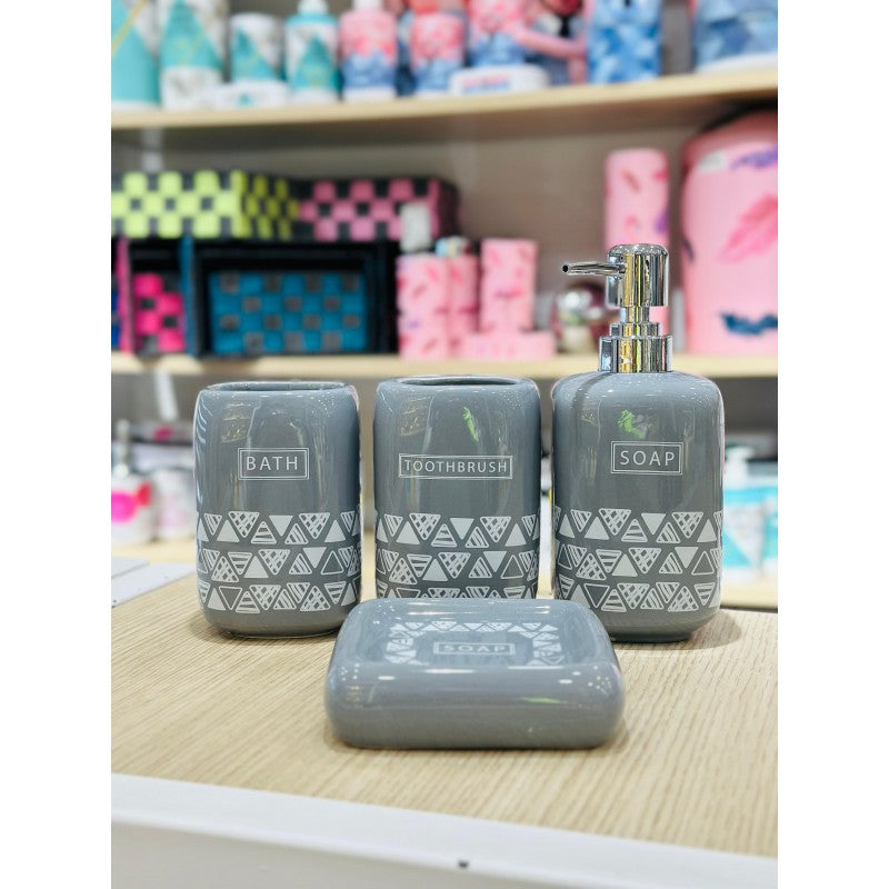 SET ACCESSOIRES DE SALLE DE BAIN 4 PIECES EN CERAMIQUE