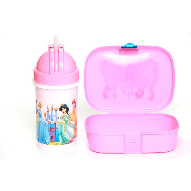 SET BOITE & BOUTEILLE ALIMENTAIRES EN PVC ASPECT DISNEY PRINCESSE -375ML-