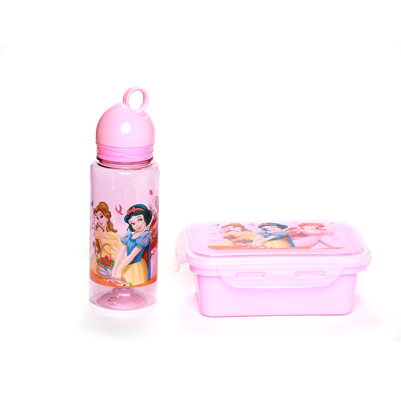 SET BOITE & BOUTEILLE ALIMENTAIRES EN PVC ASPECT DISNEY PRINCESSE -500ML-