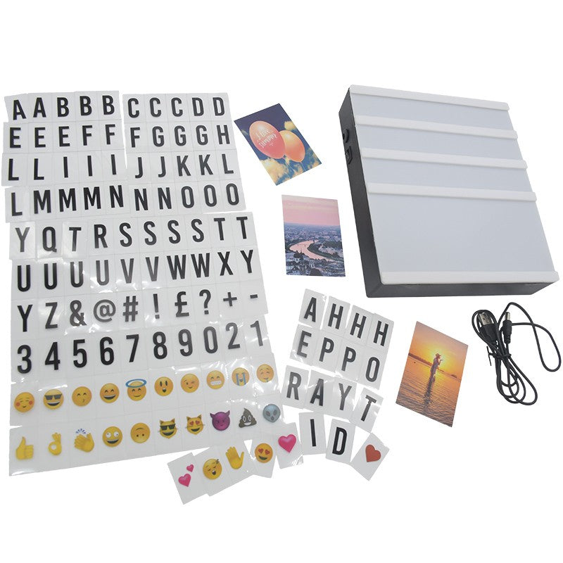 BOITE A LUMIÈRE ET LETTRES ARTISTIQUES