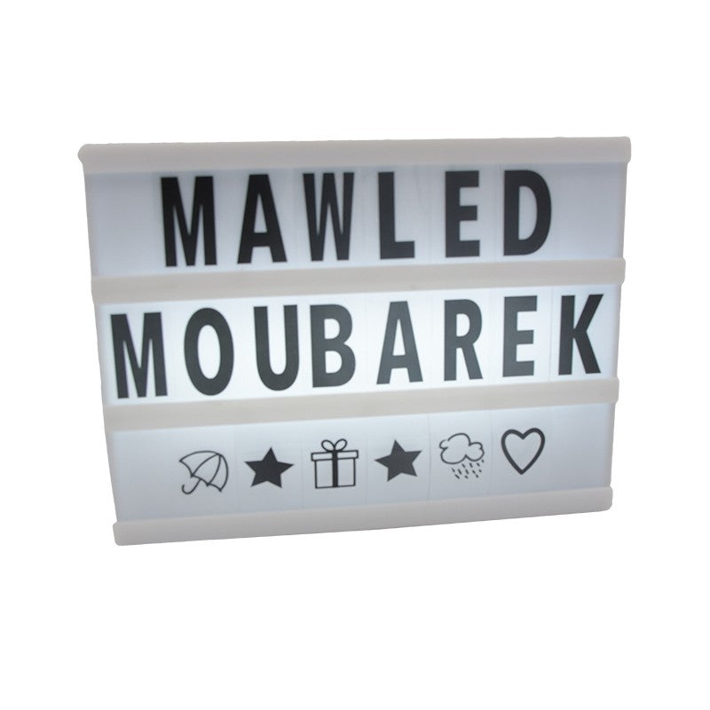 BOITE A LUMIÈRE ET LETTRES ARTISTIQUES