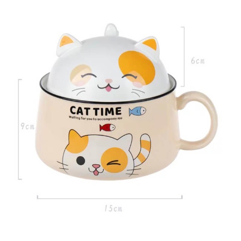 BOL AVEC COUVERCLE EN CERAMIQUE POUR ENFANT - Jaune