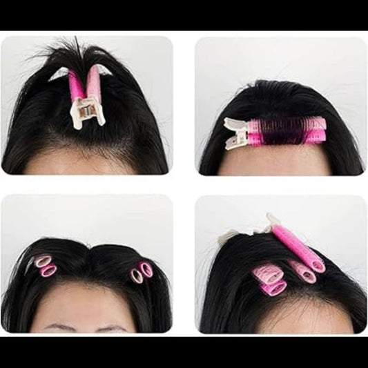 Lot de 2 pinces et 2 bigoudis en plastique