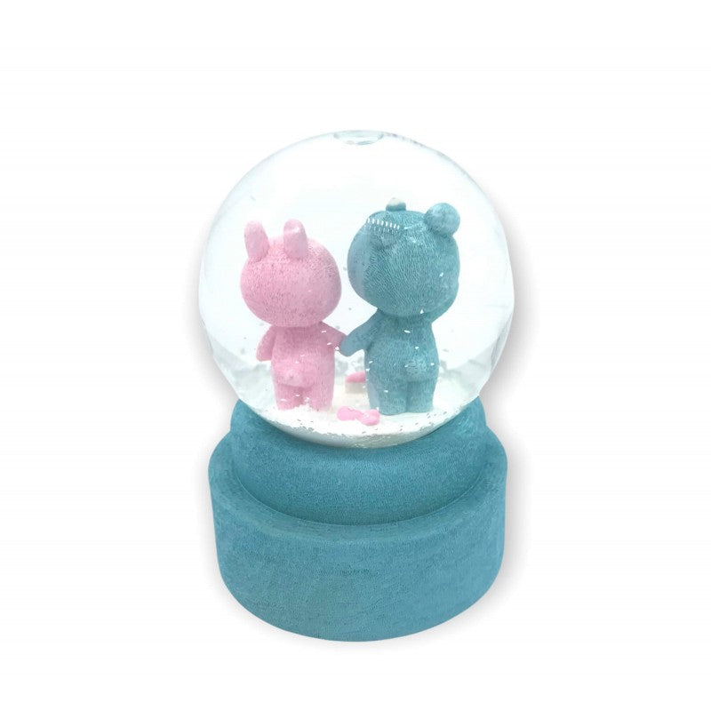 BOULE DE NEIGE AVEC MOTIF DEUX BÉBÉS