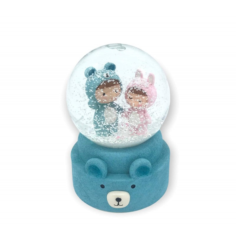 BOULE DE NEIGE AVEC MOTIF DEUX BÉBÉS