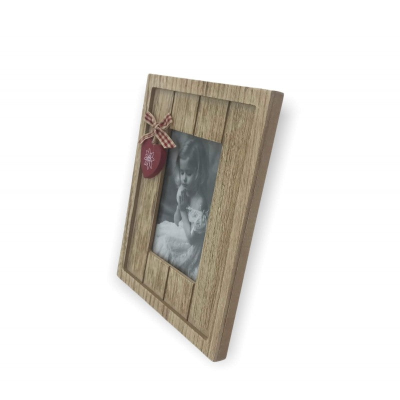 CADRE PHOTO EN BOIS MOTIF COEUR ROUGE