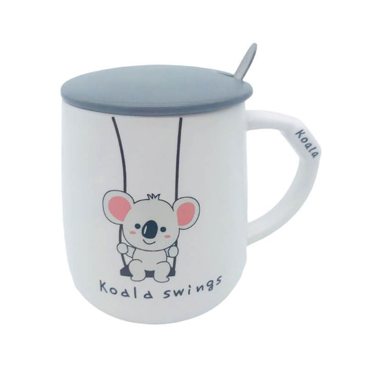 CHOPE CERAMIQUE AVEC COUVERCLE A MOTIF KOALA -450ML-