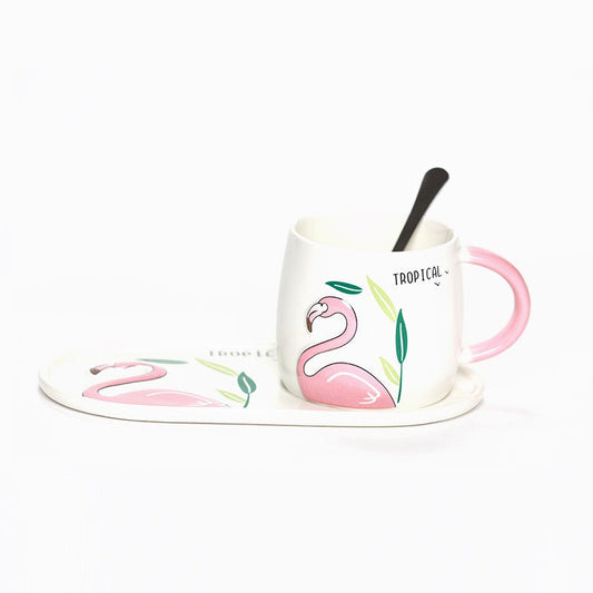CHOPE - MUG 3 PCS CÉRAMIQUE FLAMANT ROSE -260ML-