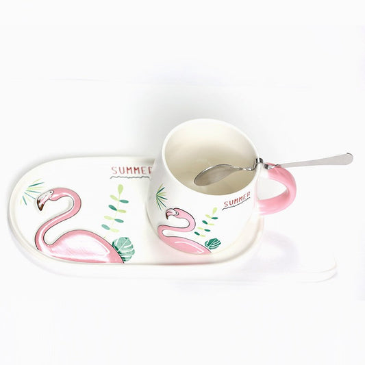 CHOPE - MUG 3 PCS CÉRAMIQUE FLAMANT ROSE -260ML-