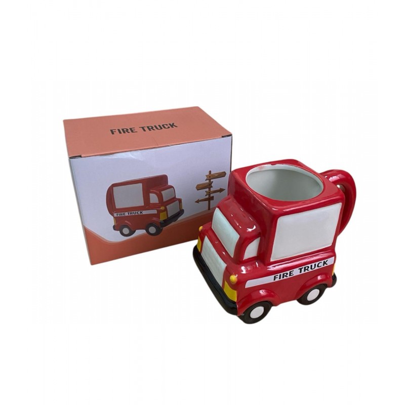 CHOPE - MUG CÉRAMIQUE 3D EN FORME DE VOITURE FIRE TRUCK -400ML-