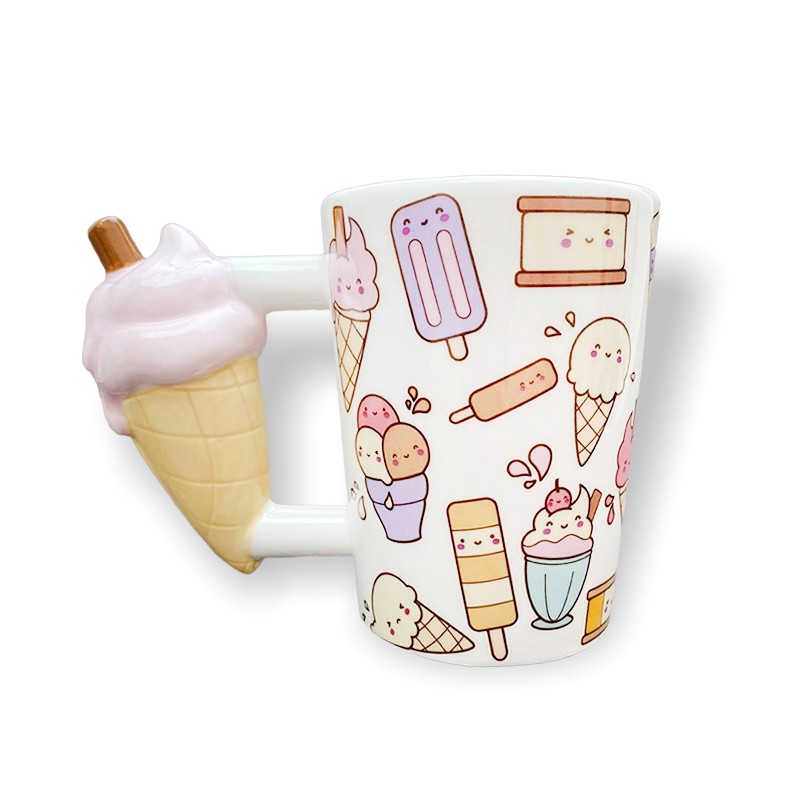 CHOPE - MUG CÉRAMIQUE 3D ICE CREAM MOTIF CORNET DE GLACE -400ML-