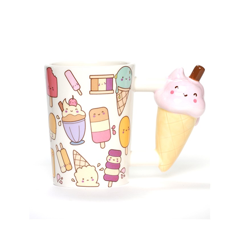 CHOPE - MUG CÉRAMIQUE 3D ICE CREAM MOTIF CORNET DE GLACE -400ML-
