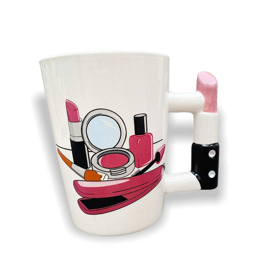 CHOPE - MUG CÉRAMIQUE 3D MAQUILLAGE MOTIF ROUGE À LÈVRE -400ML-