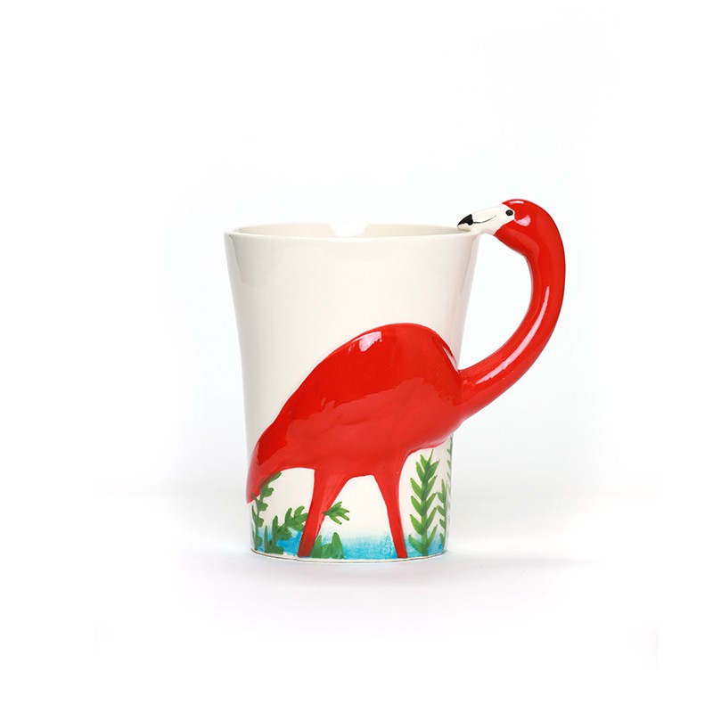 CHOPE - MUG CÉRAMIQUE 3D MOTIF FLAMANT ROSE -400ML-