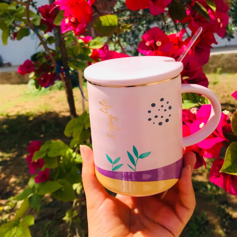 CHOPE - MUG CÉRAMIQUE AVEC COUVERCLE -420ML-