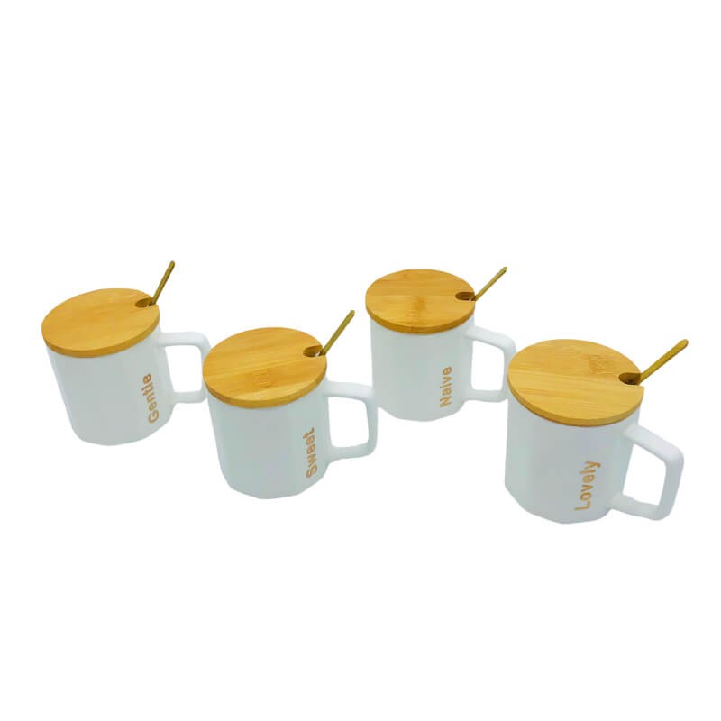 CHOPE - MUG CÉRAMIQUE AVEC COUVERCLE EN BOIS -270ML- SWEET -