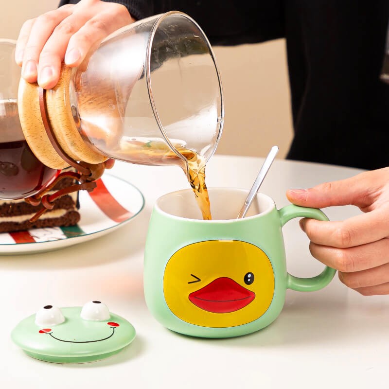 CHOPE - MUG CÉRAMIQUE AVEC COUVERCLE MIGNON ACCESSOIRE KAWAII STYLE ORIGINAL -400ML-