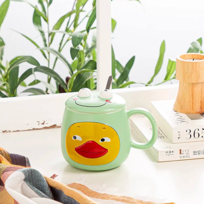 CHOPE - MUG CÉRAMIQUE AVEC COUVERCLE MIGNON ACCESSOIRE KAWAII STYLE ORIGINAL -400ML-