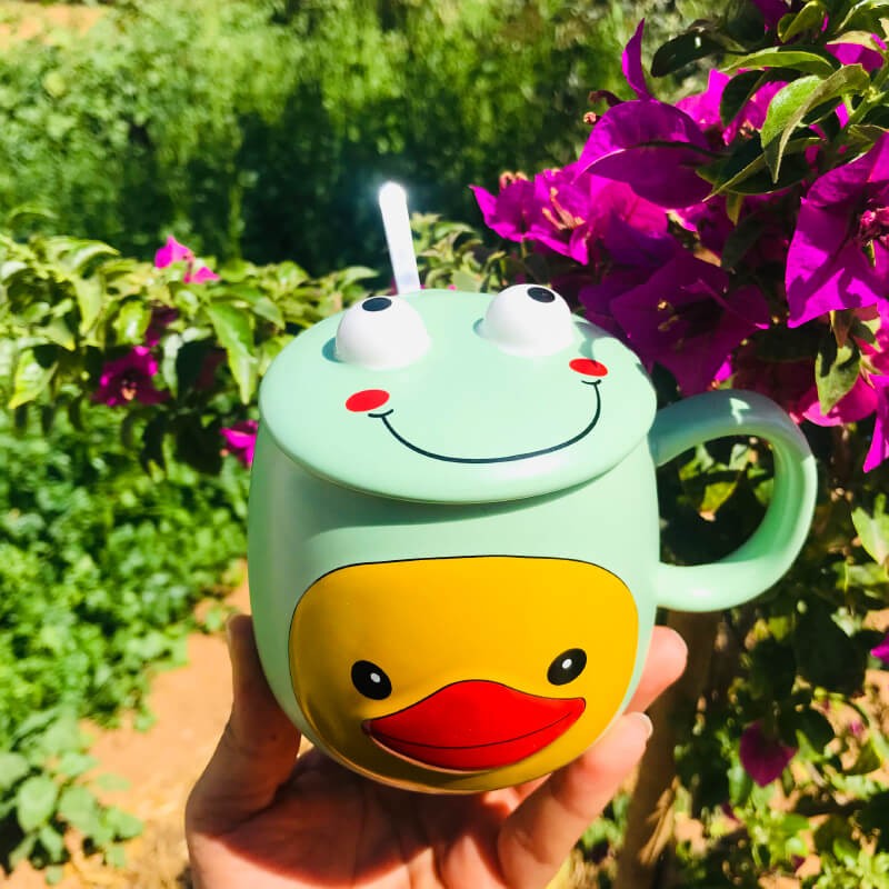 CHOPE - MUG CÉRAMIQUE AVEC COUVERCLE MIGNON ACCESSOIRE KAWAII STYLE ORIGINAL -400ML-