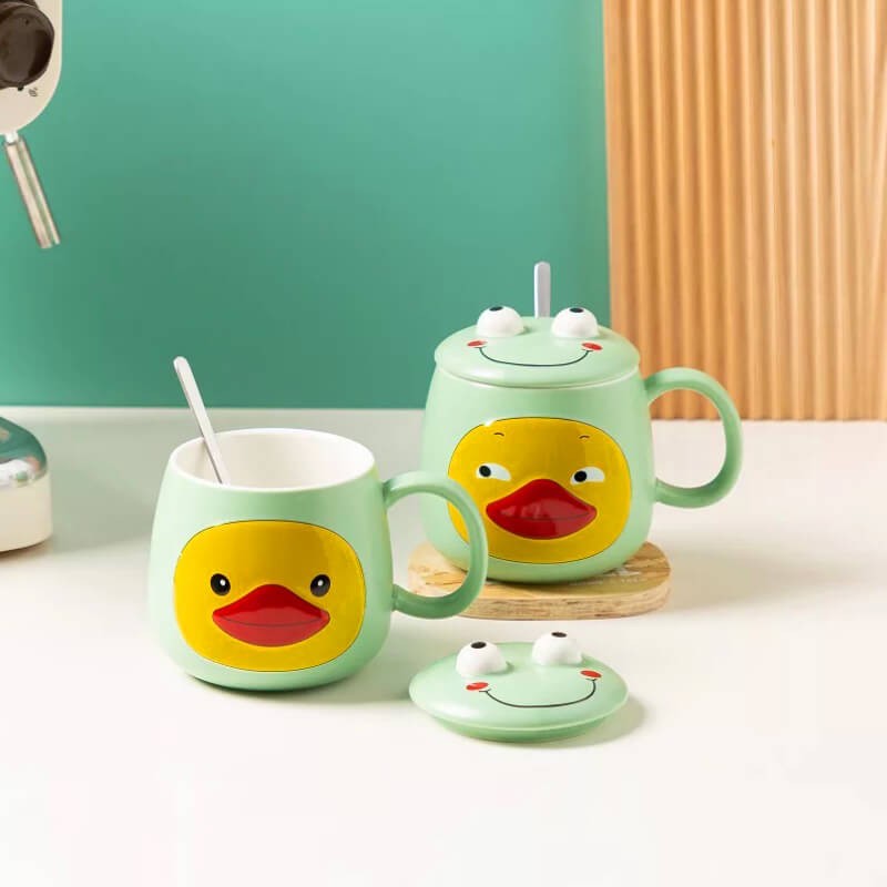 CHOPE - MUG CÉRAMIQUE AVEC COUVERCLE MIGNON ACCESSOIRE KAWAII STYLE ORIGINAL -400ML-