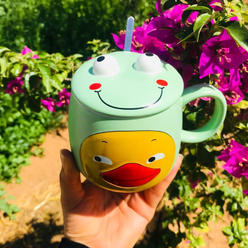 CHOPE - MUG CÉRAMIQUE AVEC COUVERCLE MIGNON ACCESSOIRE KAWAII STYLE ORIGINAL -400ML-