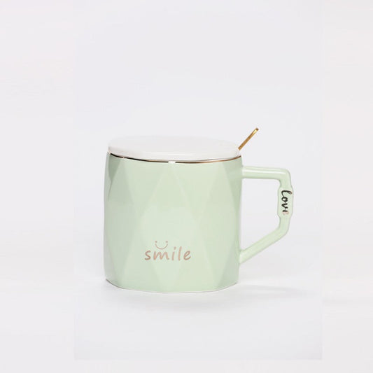 CHOPE - MUG CÉRAMIQUE AVEC COUVERCLE MOTIF LOSANGE -370ML-