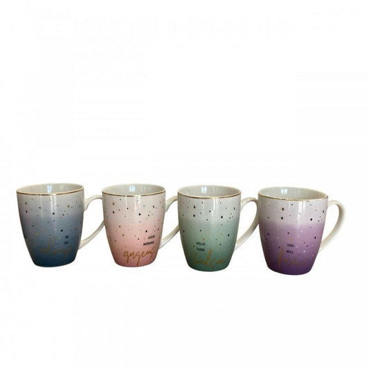 CHOPE - MUG CÉRAMIQUE COLORÉ ET DECORÉ EN DORÉ -350ML-