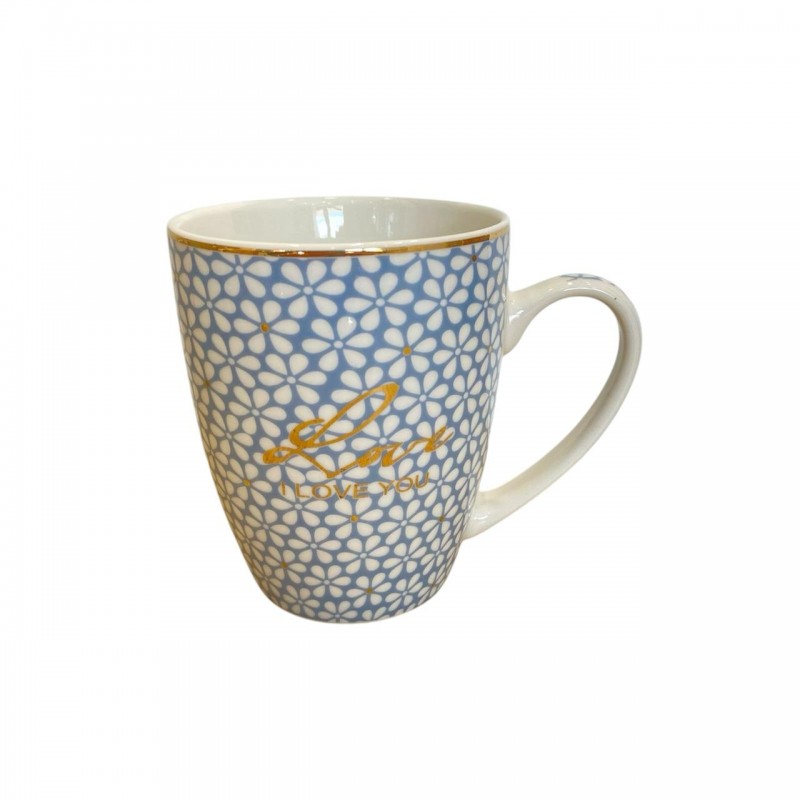 CHOPE - MUG CÉRAMIQUE DESIGN FLEURS DECORÈ EN DORÈ -350ML-