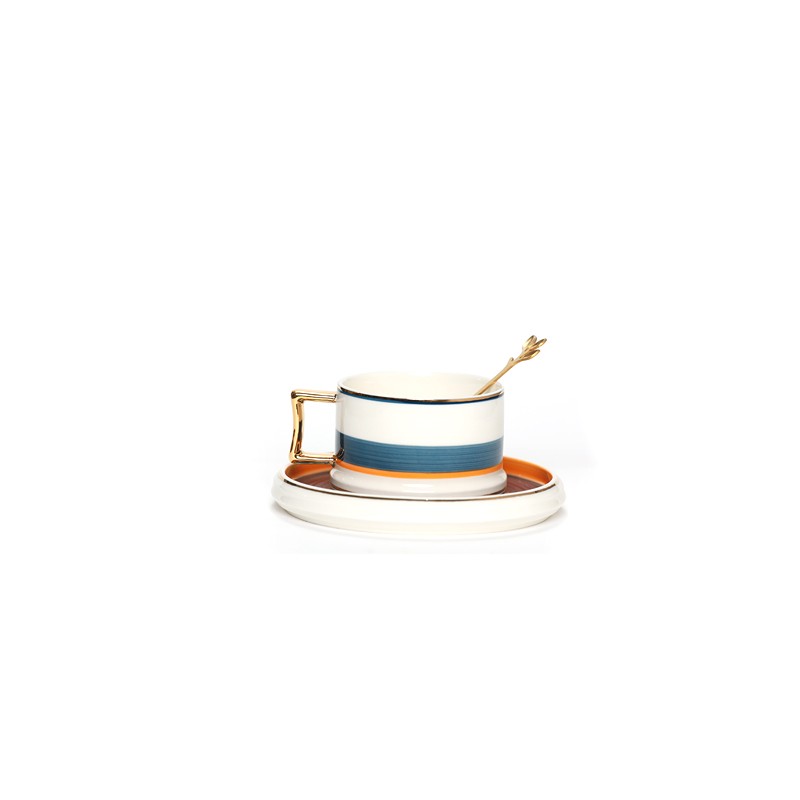 CHOPE - MUG CÉRAMIQUE ÉLÉGANT - CUILLÈRE MOTIF FEUILLES DES OLIVIERS -200ML-