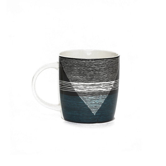 CHOPE - MUG CÉRAMIQUE FORME MOTIF TRIANGLE ET LIGNES -370ML-