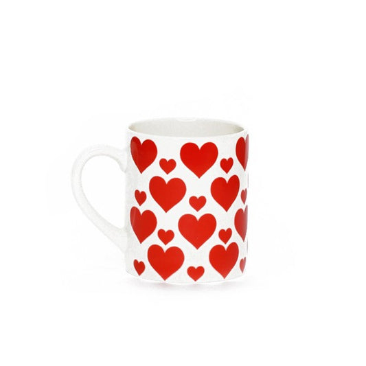 CHOPE - MUG CÉRAMIQUE LOVE AVEC MOTIF CŒURS D'AMOUR ROUGES -300ML-