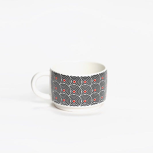 CHOPE - MUG CÉRAMIQUE MOTIF ROUGE ET NOIR -225ML-