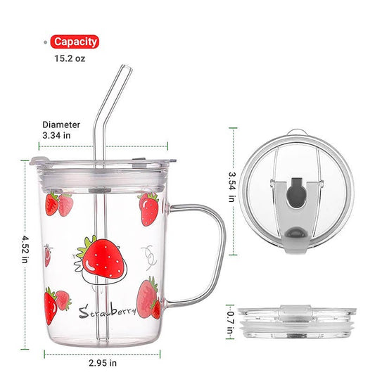 CHOPE - MUG EN VERRE AVEC COUVERCLE -550ML-