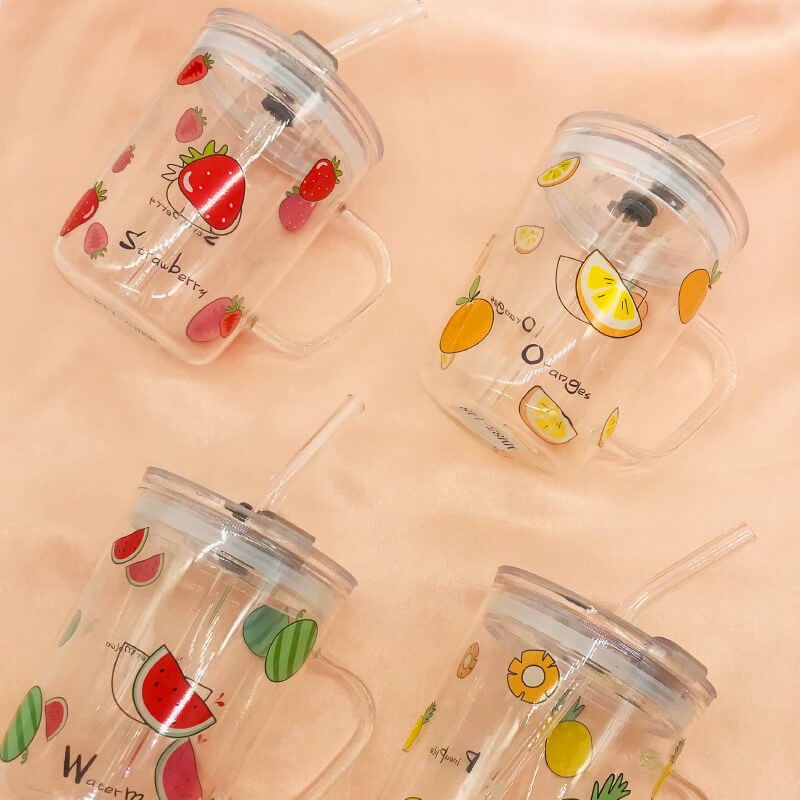 CHOPE - MUG EN VERRE AVEC COUVERCLE -550ML-