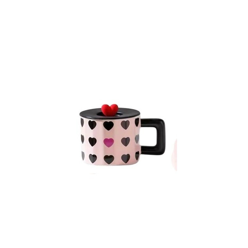 CHOPE - MUG EN VERRE AVEC COUVERCLE EN SILICONE A MOTIF LOVE -450ML-