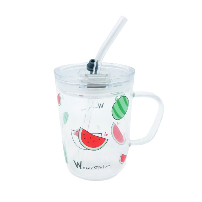 CHOPE - MUG EN VERRE AVEC COUVERCLE -WATERMELON-550ML-