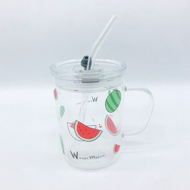 CHOPE - MUG EN VERRE AVEC COUVERCLE -WATERMELON-550ML-