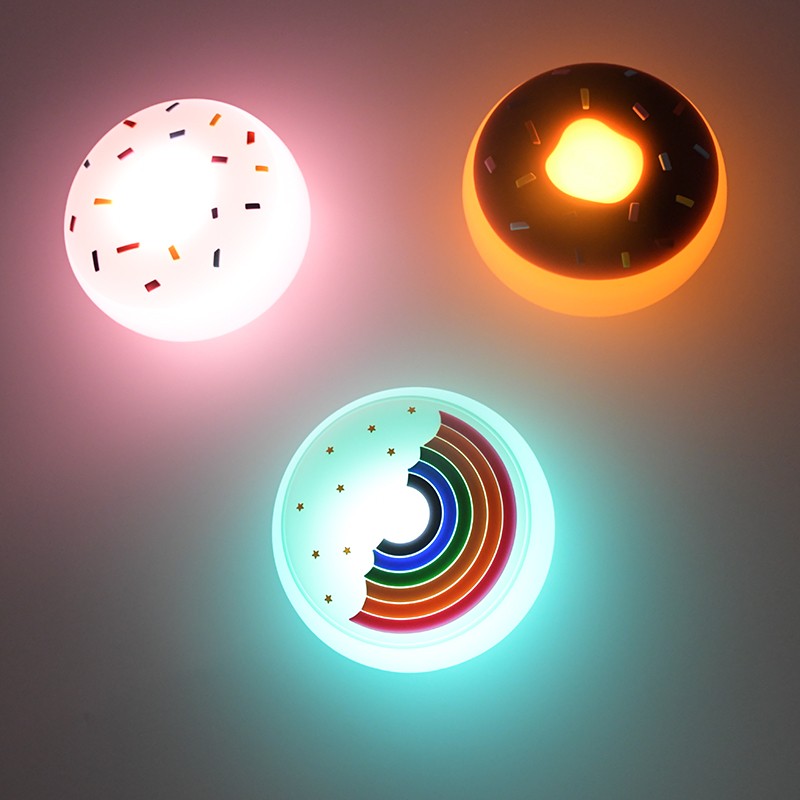 LAMPE DE BUREAU & VEILLEUSE LED ASPECT GÂTEAU DONUTS ROSE