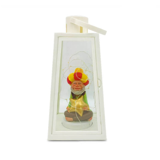 LANTERNE LED AVEC PIECE DECORATIVE EN RESINE - FANANIS-